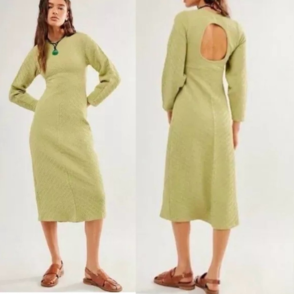 Free People Gabby Seamless Midi Dress Green XS/ S